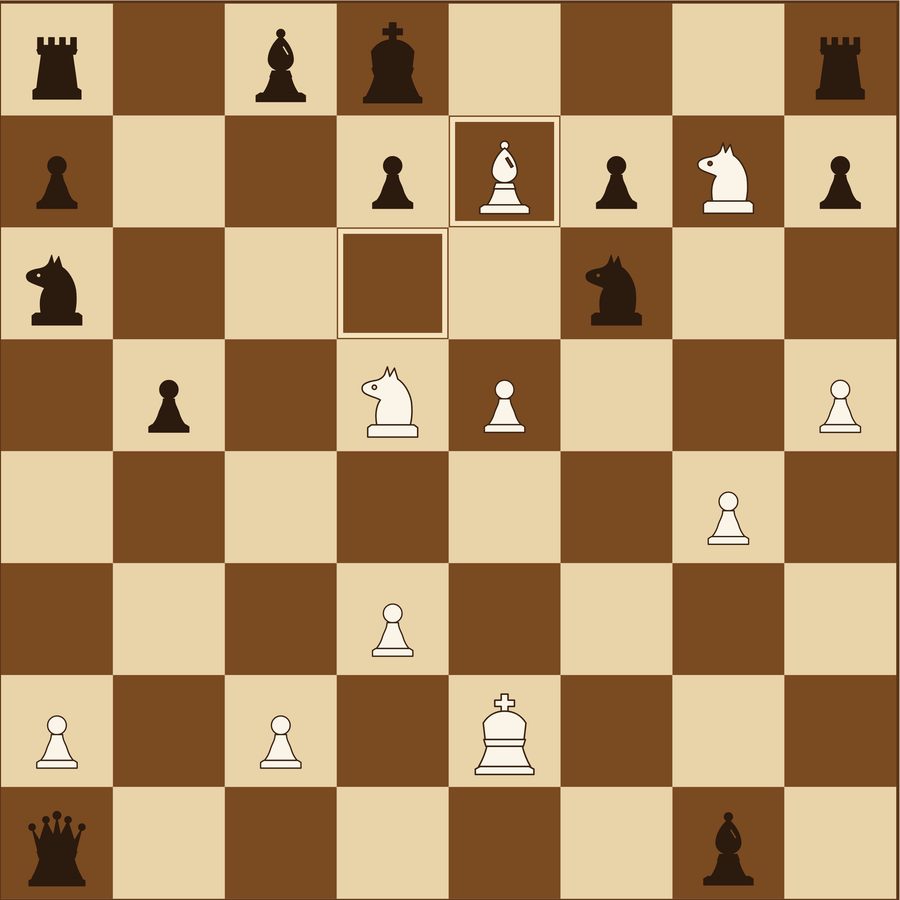 The Immortal Game, final position, walnut style